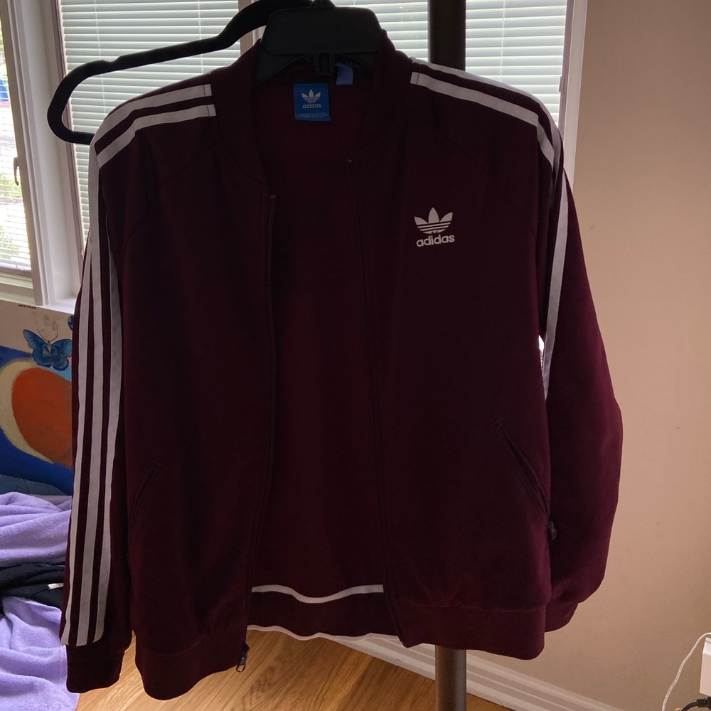 ADIDAS Three Stripes Burgundy Jacket